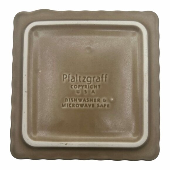 VTG Pfaltzgraff Stoneware Square Trinket Dishes With Blue Floral Design Set Of 2 - Picture 4 of 4